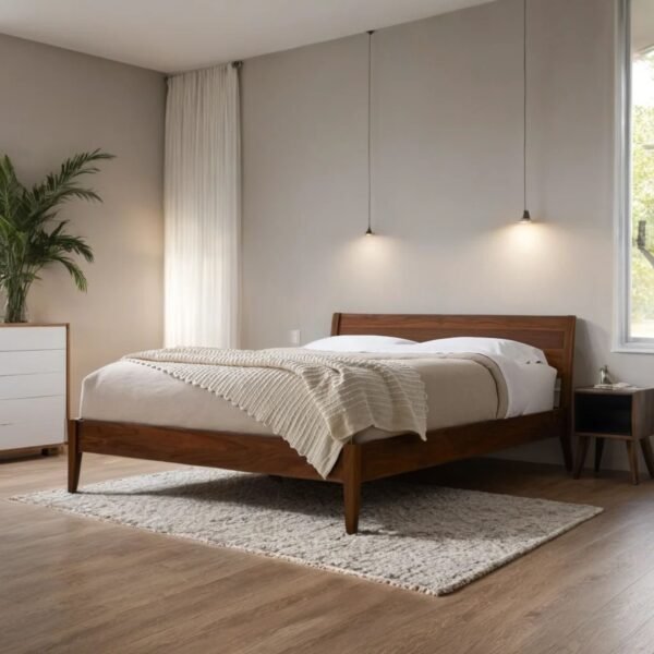 Vida Solid Wood Platform Bed - Image 1