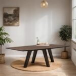 Quad Solid Wood Angled Leg Dining Table - Image 2