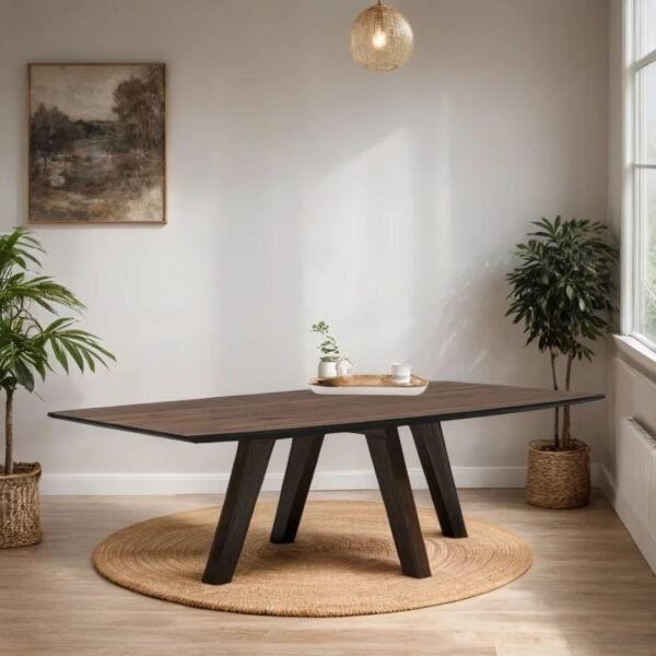 Quad Solid Wood Angled Leg Dining Table - Image 2