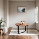 Jojo Scandinavian Solid Wood Metal Round Coffee Table - Image 2