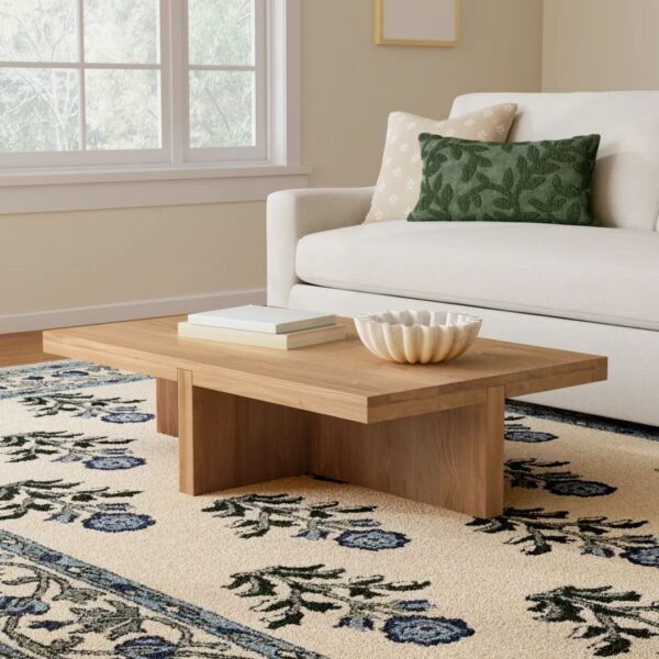 Thomas Solid Wood Contemporary Rectangular Coffee Table - Image 2