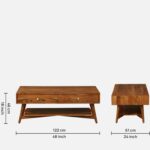 Kona Retro Solid Wood Storage Coffee Table - Image 7