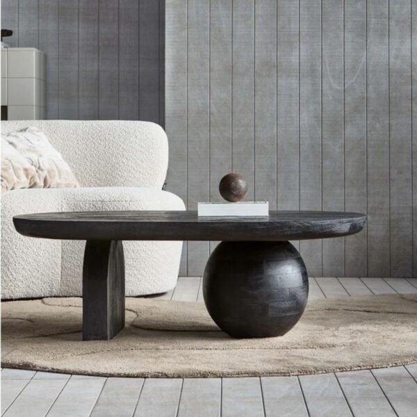 Meda Solid Wood Pedestal Coffee Table - Image 1
