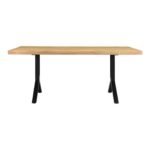 Pebble Solid Wood Dining Table with Metal Legs - Image 4