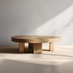 Indo Round Solid Wood Modern Coffee Table - Image 2