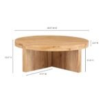 Thomas Solid Wood Contemporary Round Coffee Table - Image 7