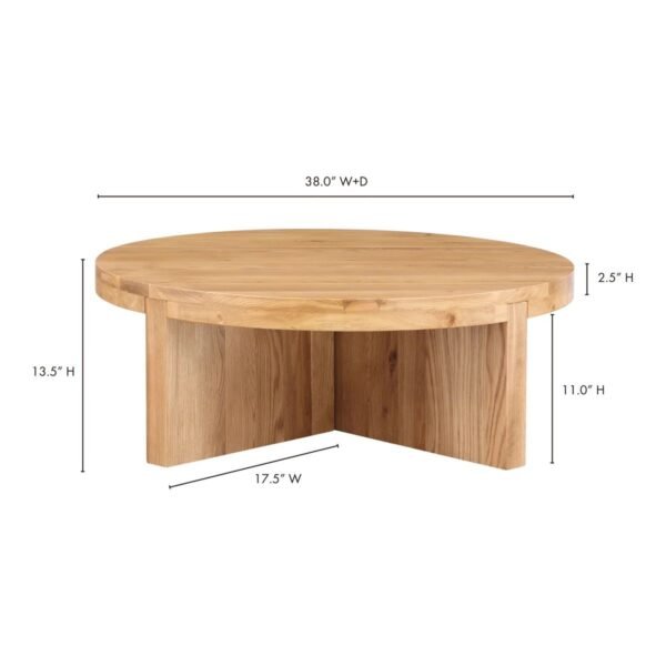 Thomas Solid Wood Contemporary Round Coffee Table - Image 7