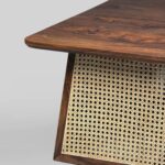 Vale Solid Wood Rattan Coffee Table - Image 4