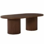 Oken Solid Wood Oval Modern Coffee Table - Image 2
