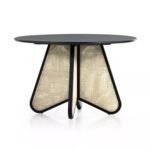 Cika Stylish Solid Wood Rattan 4-Seater Dining Table - Image 3