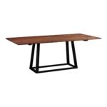 Glen Solid Wood Metal Legs Dining Table - Image 2