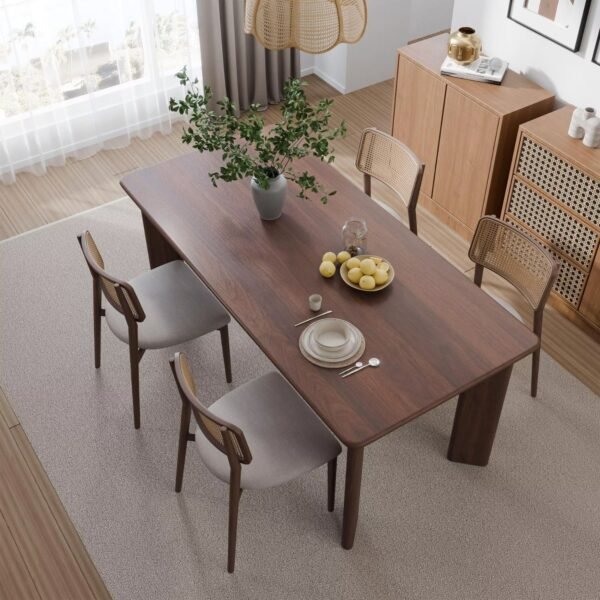 Geto Solid Wood Rectangular 6-Seater Dining Table - Image 4