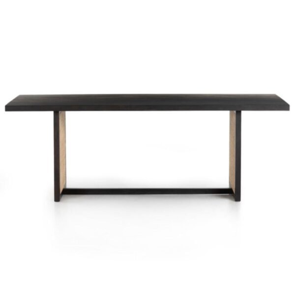 Clara Solid Wood Rattan Dining Table - Image 3