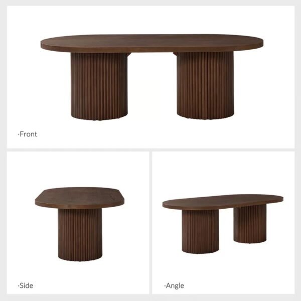 Oken Solid Wood Oval Modern Coffee Table - Image 6
