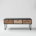 Voro Solid Wood Rattan 6-Drawer Coffee Table - Image 4