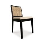 Ivory Solid Wood Rattan Dining Chair Set of 2 - Image 4