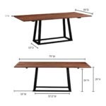 Glen Solid Wood Metal Legs Dining Table - Image 5