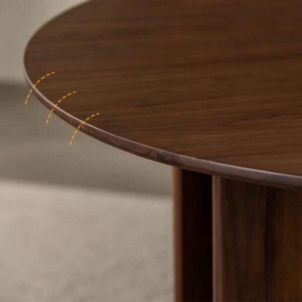 Fred Modern Round Solid Wood Dining Table - Image 7