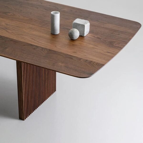 Odon Solid Wood 8-Seater Minimalist Dining Table - Image 4