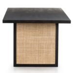 Clara Solid Wood Rattan Dining Table - Image 4