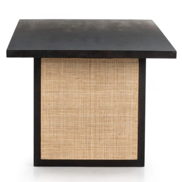 Clara Solid Wood Rattan Dining Table - Image 4