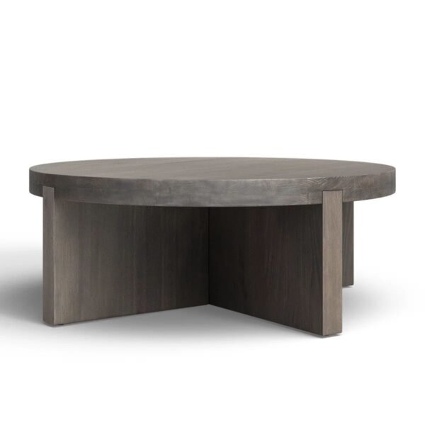 Thomas Solid Wood Contemporary Round Coffee Table - Image 6