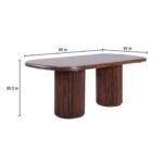 Deka Solid Wood Rectangle 6-Seater Dining Table - Image 5