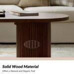 Oken Solid Wood Oval Modern Coffee Table - Image 5