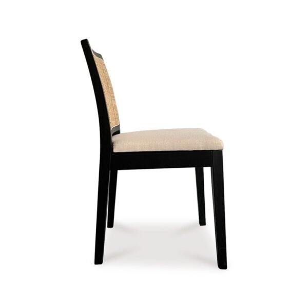 Ivory Solid Wood Rattan Dining Chair Set of 2 - Image 6