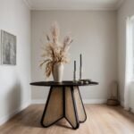 Cika Stylish Solid Wood Rattan 4-Seater Dining Table - Image 2