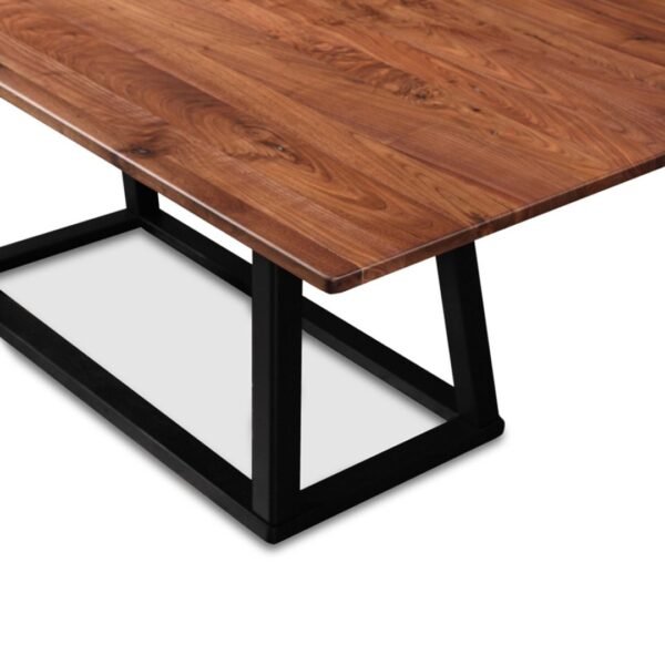 Glen Solid Wood Metal Legs Dining Table - Image 4