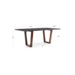 Gimo Solid Wood and Marble Top 8-10 Seater Dining Table - Image 6