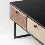Voro Solid Wood Rattan 6-Drawer Coffee Table - Image 6
