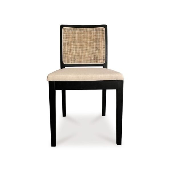 Ivory Solid Wood Rattan Dining Chair Set of 2 - Image 5
