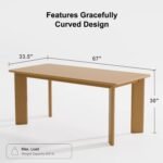 Geto Solid Wood Rectangular 6-Seater Dining Table - Image 6