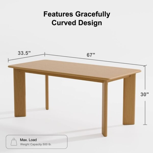 Geto Solid Wood Rectangular 6-Seater Dining Table - Image 6