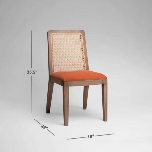 Fegi Solid Wood Rattan Dining Chair - Image 7