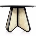 Cika Stylish Solid Wood Rattan 4-Seater Dining Table - Image 5