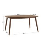 Goko Solid Wood Rectangular 6-Seater Dining Table - Image 7
