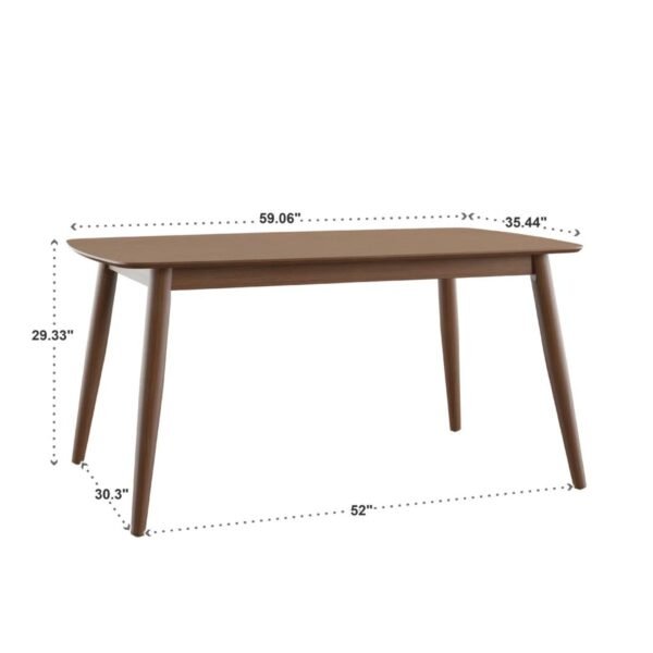 Goko Solid Wood Rectangular 6-Seater Dining Table - Image 7