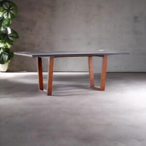 Gimo Solid Wood and Marble Top 8-10 Seater Dining Table