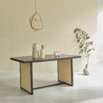 Clara Solid Wood Rattan Dining Table - Image 8