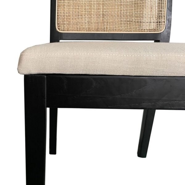Ivory Solid Wood Rattan Dining Chair Set of 2 - Image 8