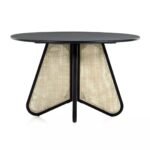 Cika Stylish Solid Wood Rattan 4-Seater Dining Table - Image 6