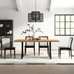 Pebble Solid Wood Dining Table with Metal Legs - Image 2