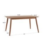 Goko Solid Wood Rectangular 6-Seater Dining Table - Image 8