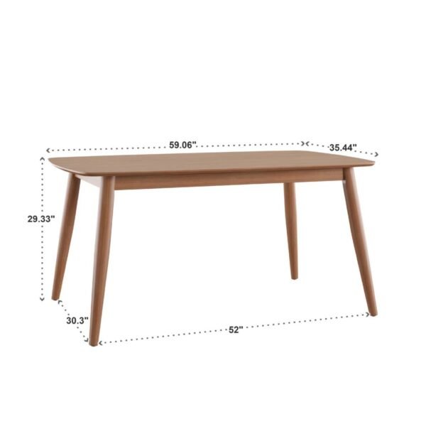 Goko Solid Wood Rectangular 6-Seater Dining Table - Image 8