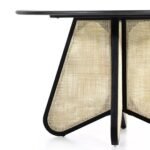 Cika Stylish Solid Wood Rattan 4-Seater Dining Table - Image 7