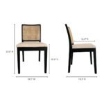 Ivory Solid Wood Rattan Dining Chair Set of 2 - Image 11