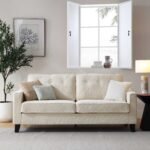 Waza Upholstered Fabric 3-Seater Slope Arm Sofa